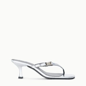 FLYNN KITTEN HEEL | SILVER