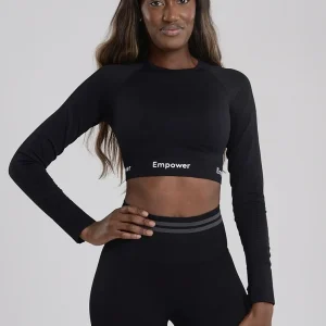 Shape Contouring Long Sleeve Top - Black