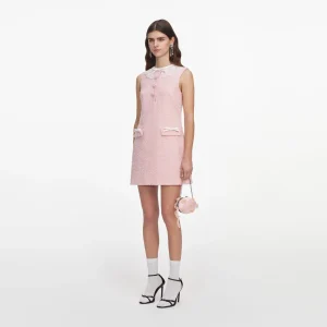 Rosa bouclé kantad minidress