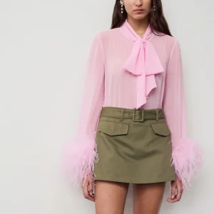 Khaki denimfunktionsskjorta