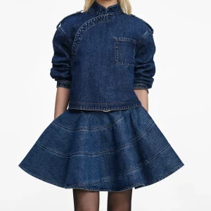 Denim asymmetrisk skjorta