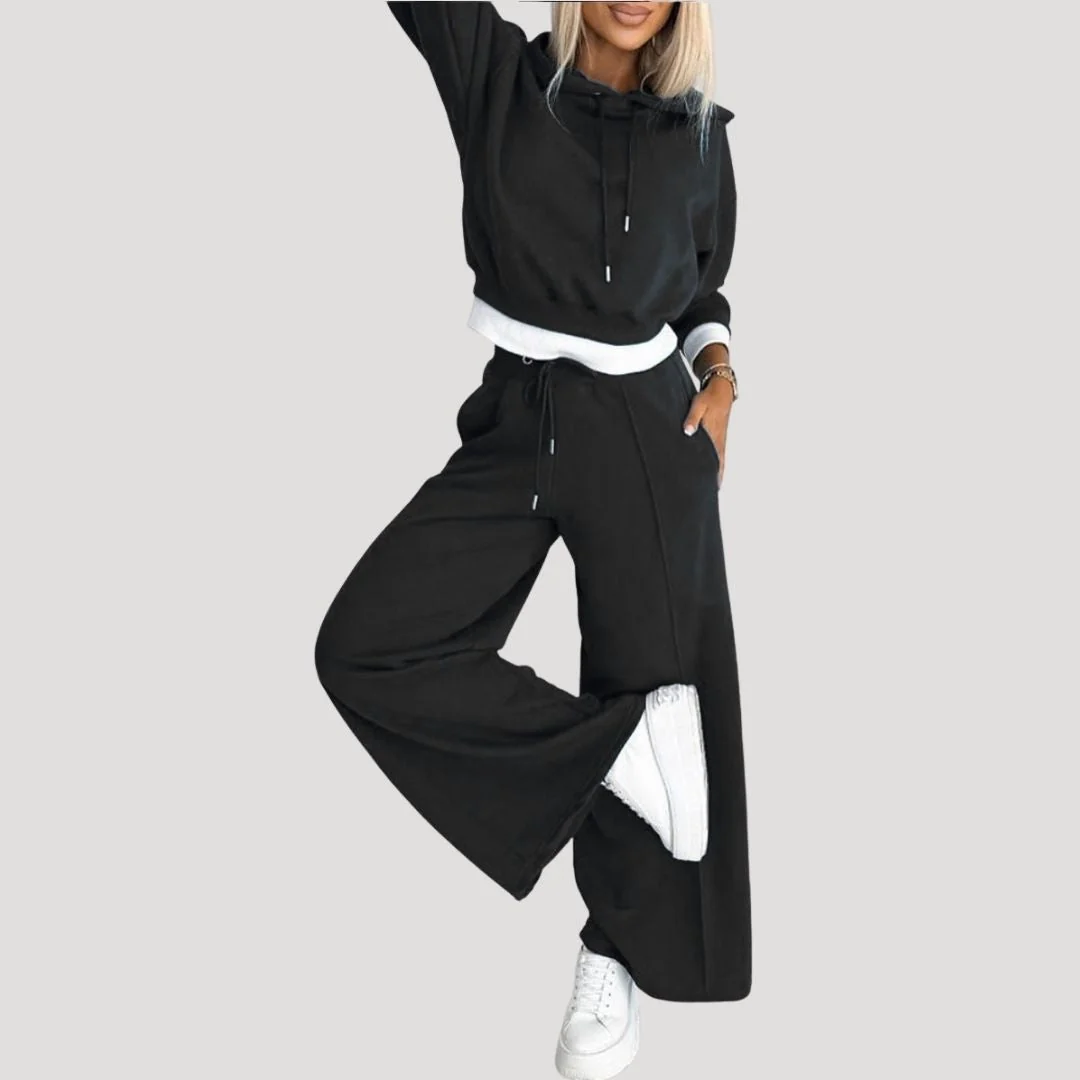Dam fleecefodrad oversized luvtröja och joggingset vinter mysdress - Bild 8