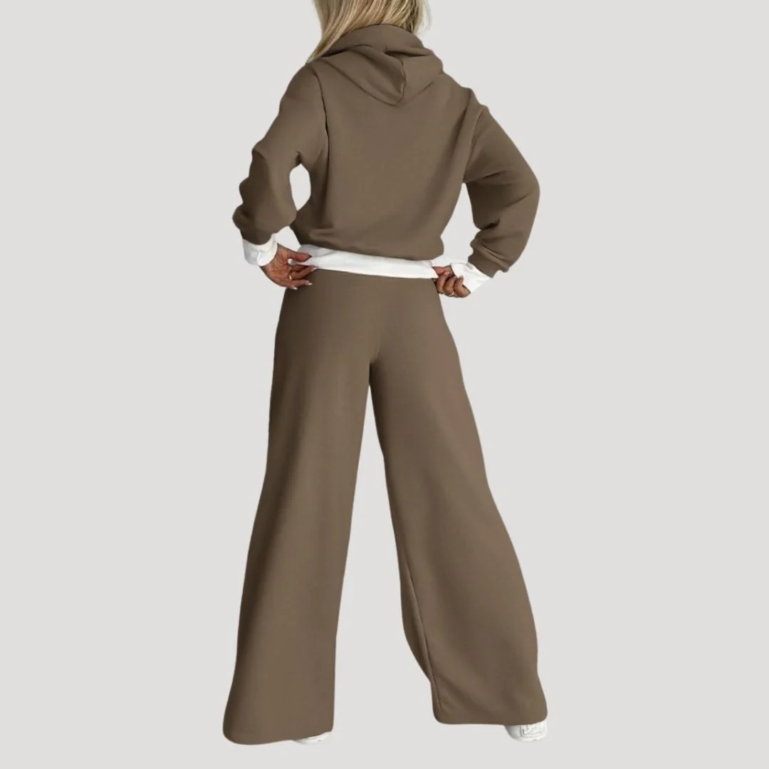 Dam fleecefodrad oversized luvtröja och joggingset vinter mysdress - Bild 9
