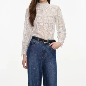 Sträckade jeans med rhinestones