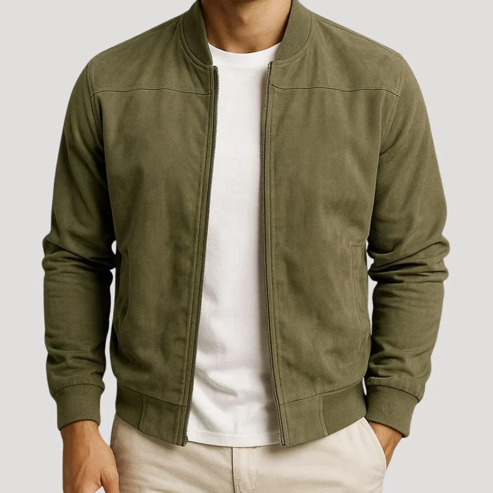 Herr Slim Fit Bomberjacka Med Dragkedja Casual Stil - Bild 5