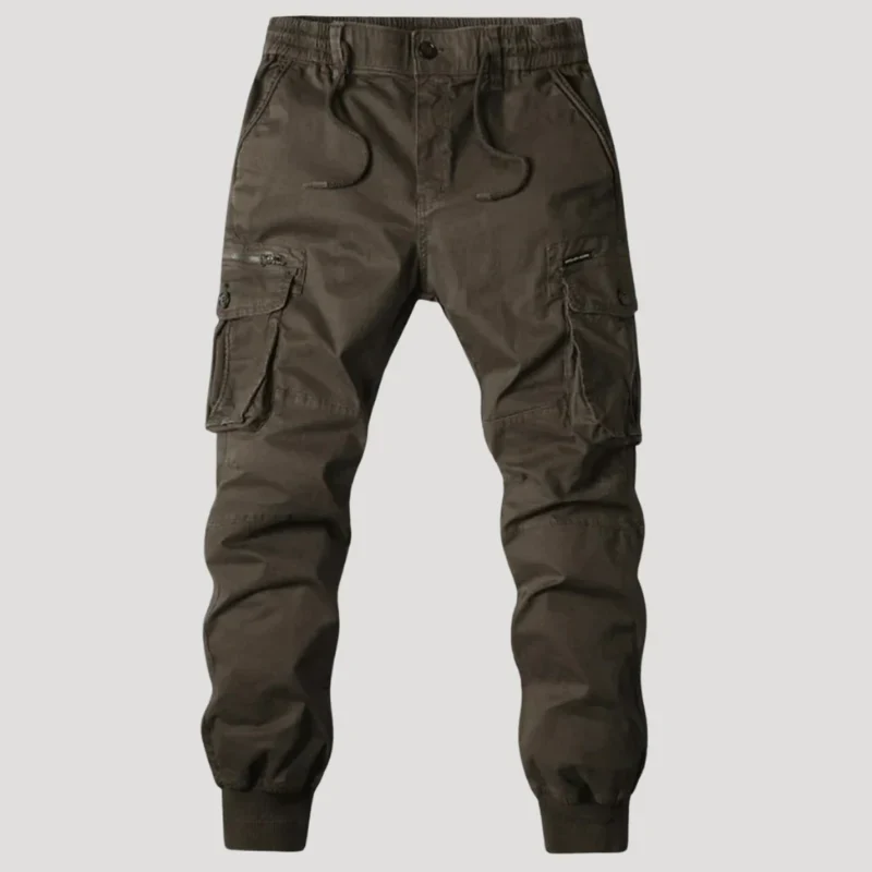 Herr Cargo Byxor Elastisk Midja Flera Fickor Avsmalnande Ben - Bild 8