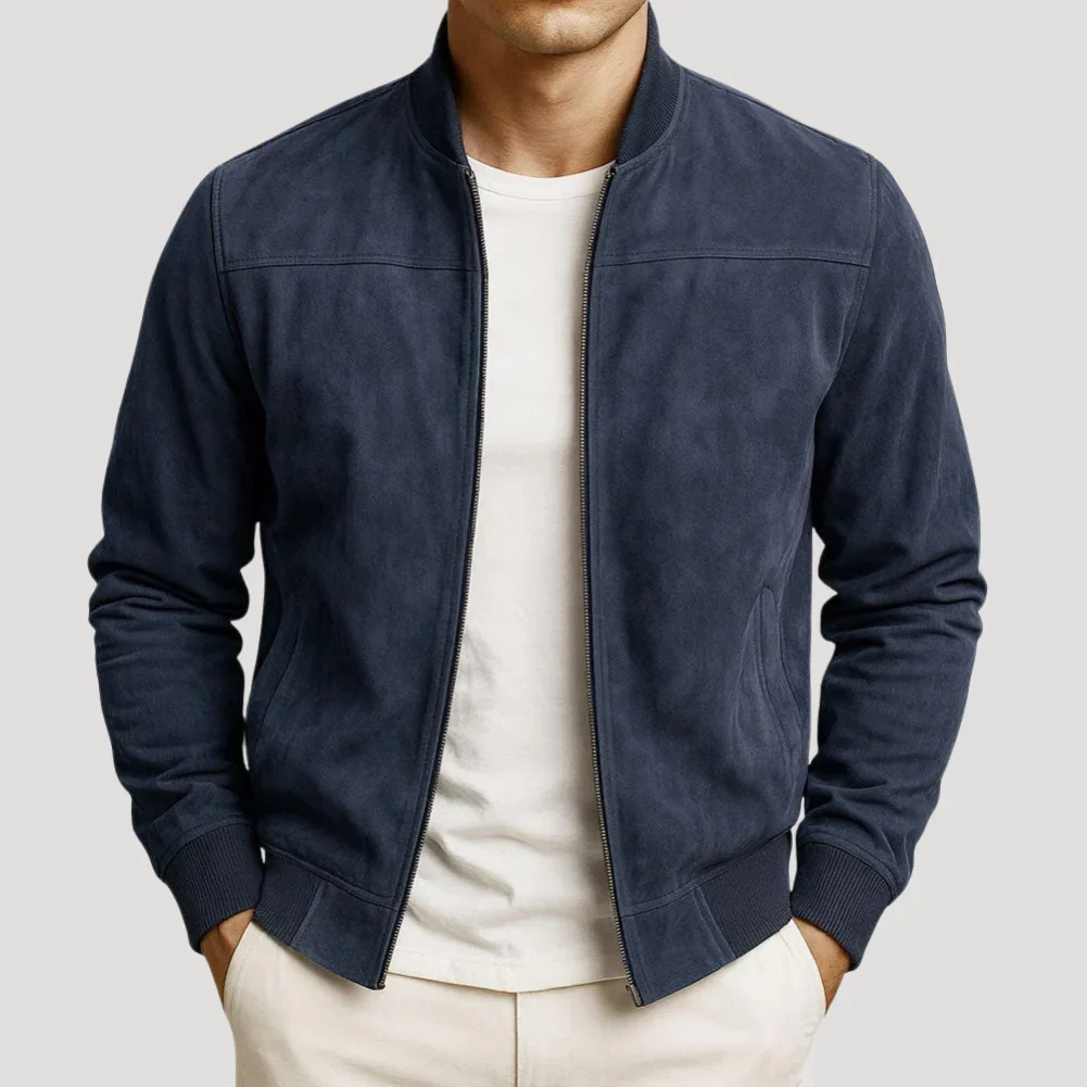 Herr Slim Fit Bomberjacka Med Dragkedja Casual Stil - Bild 6