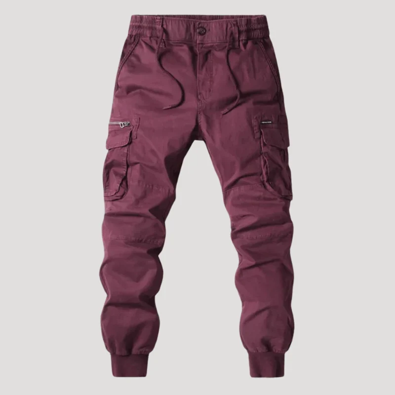 Herr Cargo Byxor Elastisk Midja Flera Fickor Avsmalnande Ben - Bild 7
