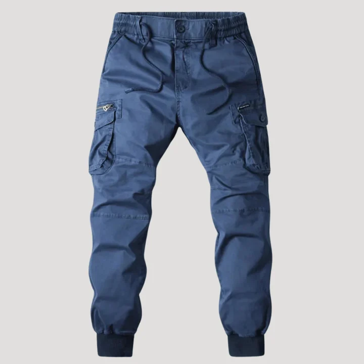 Herr Cargo Byxor Elastisk Midja Flera Fickor Avsmalnande Ben
