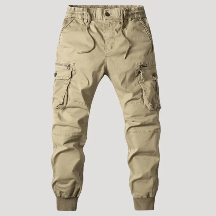 Herr Cargo Byxor Elastisk Midja Flera Fickor Avsmalnande Ben - Bild 3