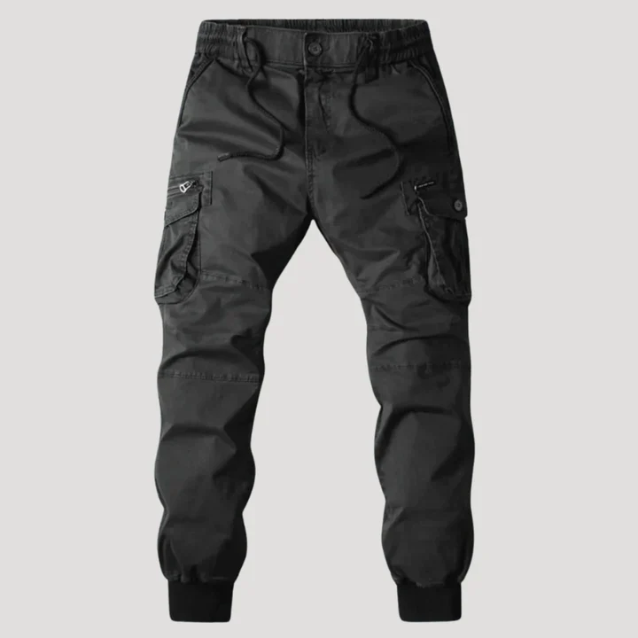Herr Cargo Byxor Elastisk Midja Flera Fickor Avsmalnande Ben - Bild 5