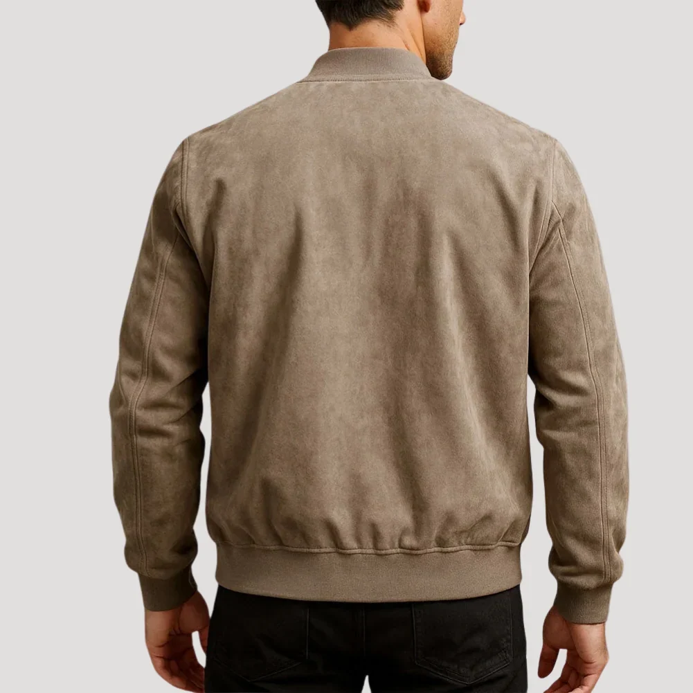 Herr Slim Fit Bomberjacka Med Dragkedja Casual Stil - Bild 3